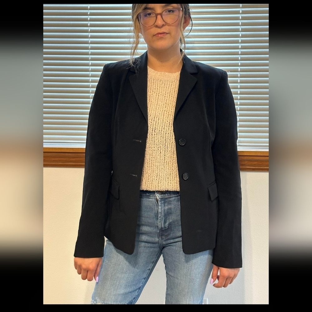 Escada Sport Black Tailored Blazer Academia Prep Quiet Luxury Jacket